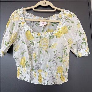 Cinq a Sept Floral Crop Blouse
